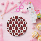 Modernes Red Buffalo Kariertes Weihnachtsbaummuste Pappteller (Party)