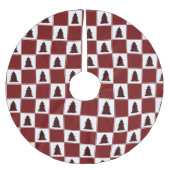 Modernes Red Buffalo Kariertes Weihnachtsbaummuste Polyester Weihnachtsbaumdecke (Vorderseite)