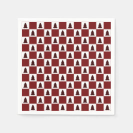 Modernes Red Buffalo Kariertes Weihnachtsbaummuste Serviette