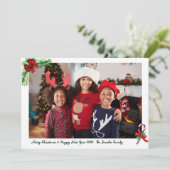 Modernes Red Candy Cane Foto Weihnachten (Stehend Vorderseite)