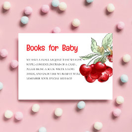 Modernes Red Cherry Baby Duschbuch Begleitkarte