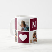 Modernes Red Custom Foto I Liebe Mama Tasse (Vorderseite Links)