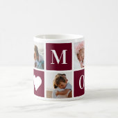 Modernes Red Custom Foto I Liebe Mama Tasse (Mittel)