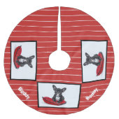 Modernes Red Dog Pet Foto Polyester Weihnachtsbaumdecke (Vorderseite)