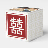 Modernes Red Double Happy Chinese Wedding Foto Geschenkschachtel (Vorderseite)