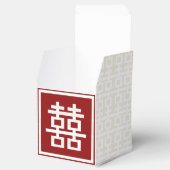 Modernes Red Double Happy Chinese Wedding Foto Geschenkschachtel (Geöffnet)