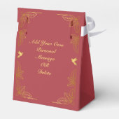 Modernes Red Gold 50 fabelhaftes Birthday Foto Geschenkschachtel (Rückseite)