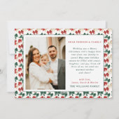 Modernes Red Green Bow Foto Weihnachten (Rückseite)