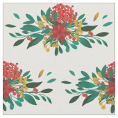 Modernes Red Green & Gold Weihnachtsmuster Stoff (Nahaufnahme)