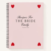 Modernes Red Heart Brautparty Geschenkbuch Notizblock (Vorderseite)
