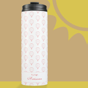 Modernes Red Hot Air Ballon Muster Thermal Tumbler Thermosbecher