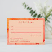 Modernes Red Orange Elegantes Geschenkgutschein (Stehend Vorderseite)