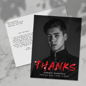 Modernes Red Paint Spritzer Foto Vielen Dank Postkarte