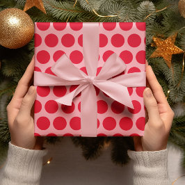 Modernes Red Polka Dots Weihnachtswrapping Paper Geschenkpapier