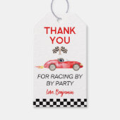 Modernes Red Race Car Birthday Geschenkanhänger (Vorderseite)
