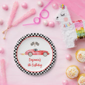 Modernes Red Race Car Birthday Pappteller (Party)