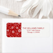 Modernes Red Snowflake Holiday Return Label (Insitu)