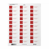 Modernes Red Snowflake Holiday Return Label (Vorne)