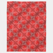 Modernes Red Snowflake Muster Fleecedecke (Vorderseite)