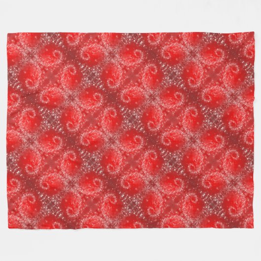 Modernes Red Snowflake Muster Fleecedecke (Vorderseite (Horizontal))