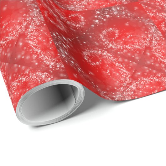 Modernes Red Snowflake Muster Geschenkpapier (Rolleneckpunkt)