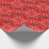 Modernes Red Snowflake Muster Geschenkpapier (Ecke)