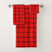 Modernes Red Tartan Kariert Bath Handtuch Set (Insitu)