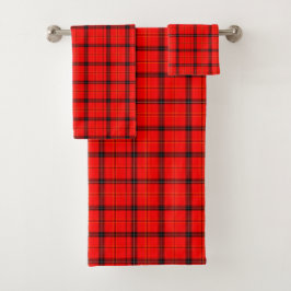 Modernes Red Tartan Kariert Bath Handtuch Set
