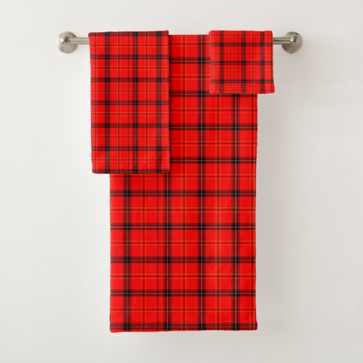 Modernes Red Tartan Kariert Bath Handtuch Set (Insitu)