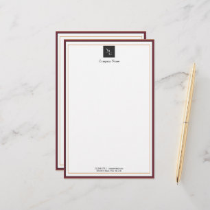 Modernes Red White Gold mit Business-Logo Briefpapier