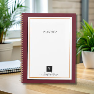 Modernes Red White Gold mit Business-Logo Planer
