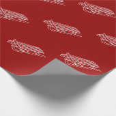 Modernes Red White Holiday Winter Schlitten Patter Geschenkpapier (Ecke)
