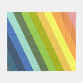 Modernes Regenbogen-Diagonal-Streifen Geometrische Fleecedecke (Vorderseite (Horizontal))