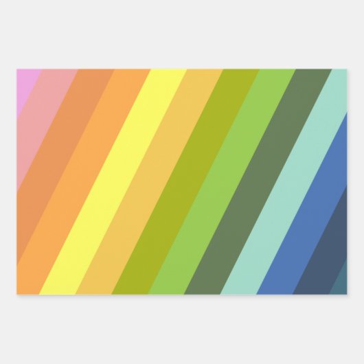 Modernes Regenbogen-Diagonal-Streifen Geometrische Geschenkpapier Set (Vorderseite 3)