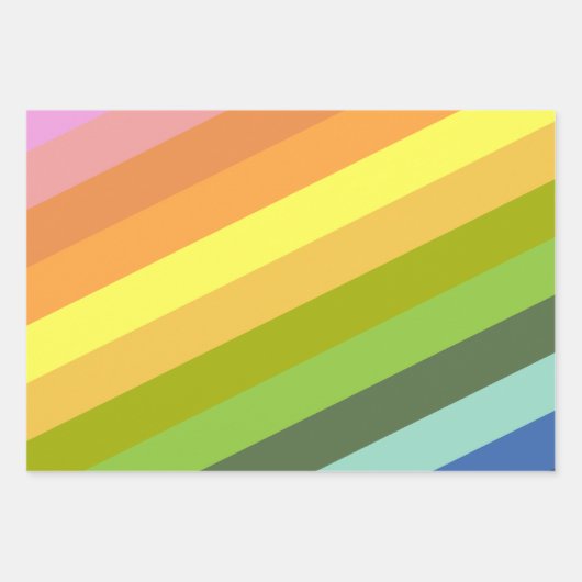 Modernes Regenbogen-Diagonal-Streifen Geometrische Geschenkpapier Set (Vorderseite 2)