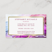 Modernes Regenbogen Gold Liquid Ink Abstrakt Visitenkarte (Rückseite)