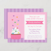 Modernes Regenbogen-Herz-Kuchen-Baby besprühen Einladung (Vorne/Hinten)