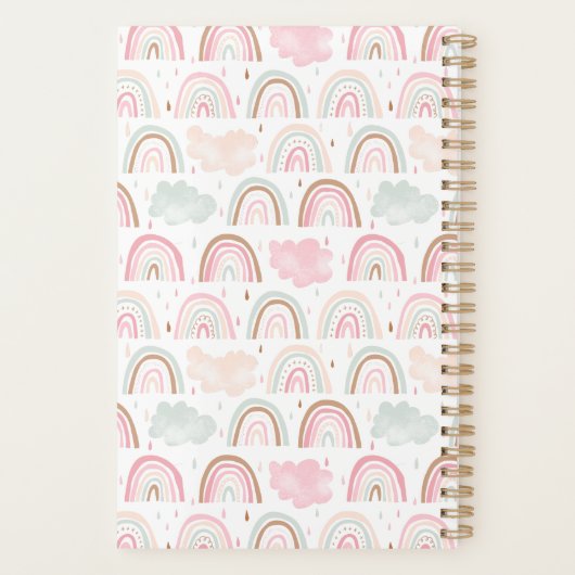 Modernes Regenbogen-Muster Magisch Planer (Rückseite)