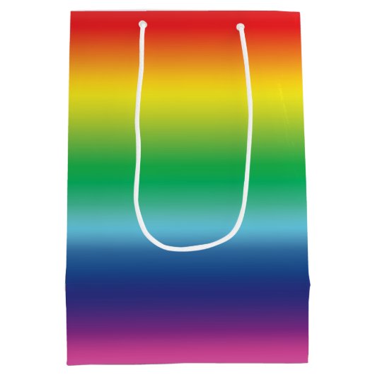 Modernes Regenbogenfarbenmuster Mittlere Geschenktüte (Rückseite)