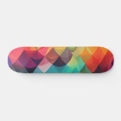 Modernes Regenbogenfarbiges geometrisches Muster Skateboard (Horizontal)