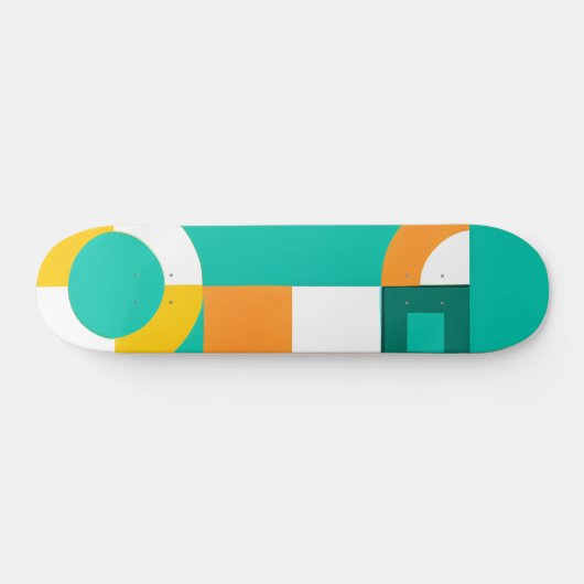Modernes Regenbogenfarbiges geometrisches Muster Skateboard (Horizontal)