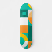 Modernes Regenbogenfarbiges geometrisches Muster Skateboard (Vorne)