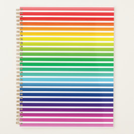 Modernes Regenbogengefälle und weißes Streifen Planer