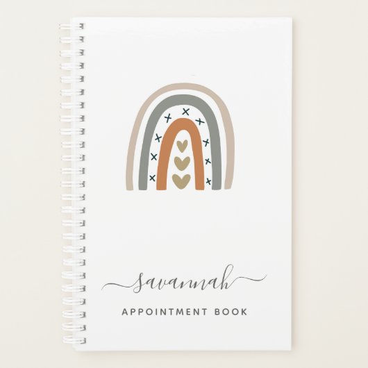 Modernes Regenbogengrau-Rose-Monogramm 2023 Planer (Vorderseite)