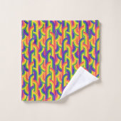 Modernes Regenbogenmuster Badhandtuch Set (Waschlappen)