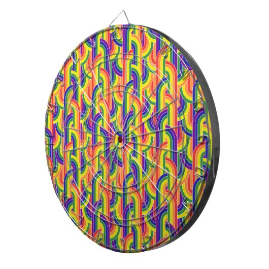 Modernes Regenbogenmuster Dartscheibe (Vorderseite rechts)