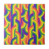 Modernes Regenbogenmuster Fliese (Vorderseite)