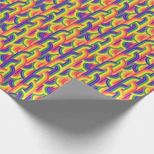 Modernes Regenbogenmuster Geschenkpapier (Ecke)