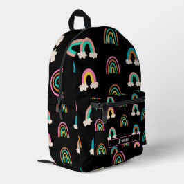 Modernes Regenbogenmuster - individueller Name Bedruckter Rucksack