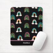 Modernes Regenbogenmuster - individueller Name Mousepad (Mit Mouse)
